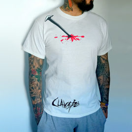 Nail on Chest Mens White Tee Shirt